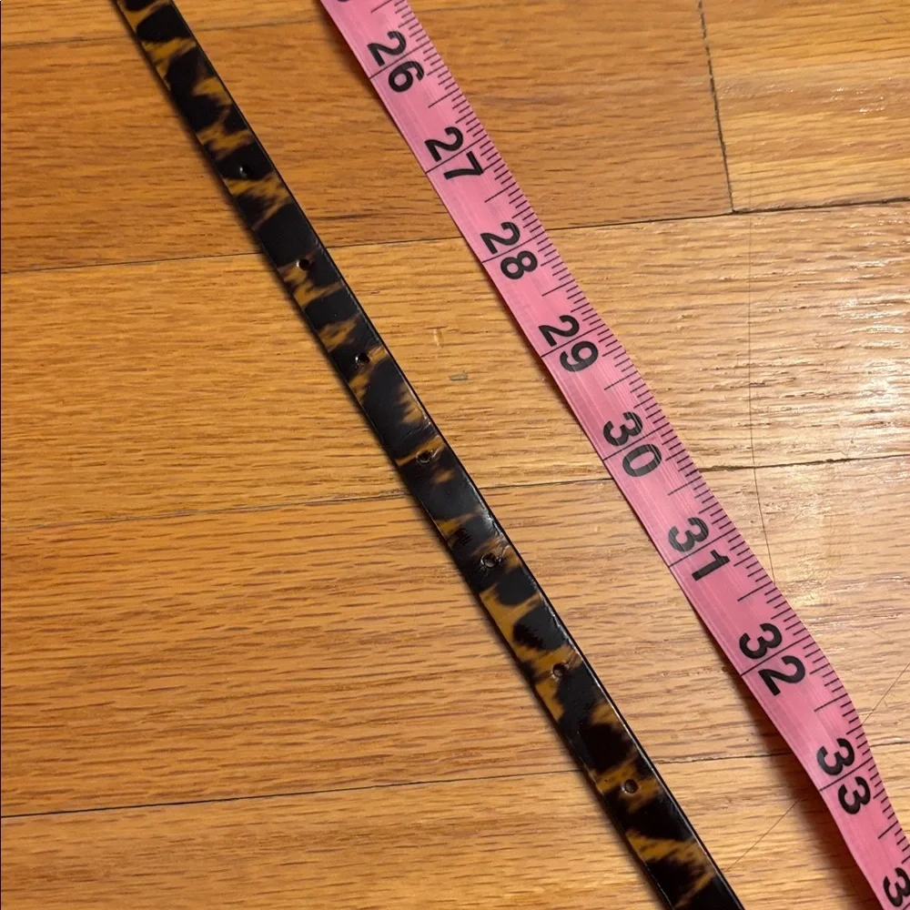 J. Crew Thin Skinny Waist Belt Animal Cheetah Leopard Tortoise Tan Leather Small - Picture 16 of 16